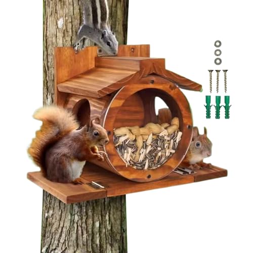 Mangeoire écureuil bois pour observer la nature en famille