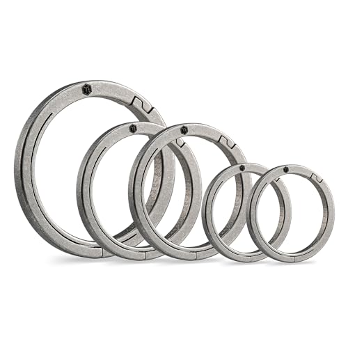 KeyUnity KA28 Portachiavi a spinta laterale in titanio, anello portachiavi minimalista diviso a sgancio rapido per moschettone, chiavi della macchina e chiavi di casa (KA28)