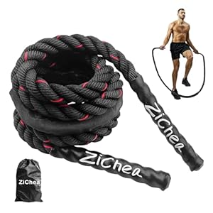 Weighted Jump Ropes for Men women,2.5lb Heavy Battle Rope for Fitness,Home Gym Workout Equipment,Whole Body Muscle Exercise Improve Stamina, Comfortable Grip & Carry Bag
