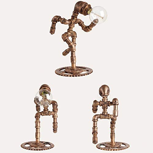 Lampe de bureau robotique E27 en tuyau d'eau rétro à intensité variable - 4