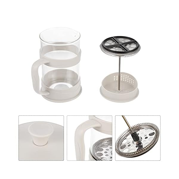 Cabilock 350ml Glass Coffee Making Pot Teapot with Infuser Tea Maker Loose Tea Leaf Tea Pot Coffee Water Small Kettle Filter Set Warmer Teakettle for Home Office - Image 8