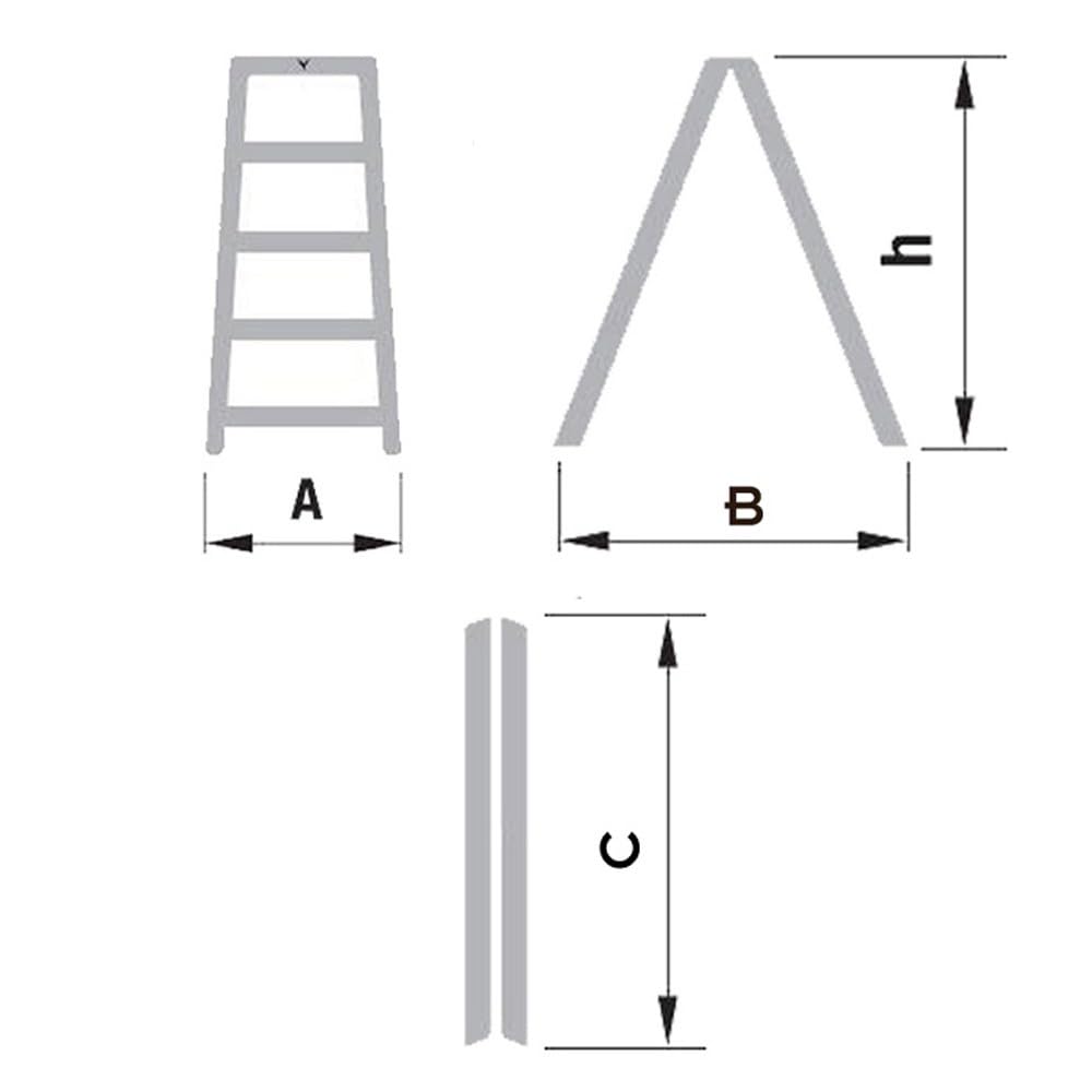 MTRA Escabeau Double marchepied en Aluminium 7 marches