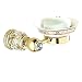 AUSWIND European Solid Brass Gold Ceramic Painting Soap Dish Diamond Decorate Circular Base Wall Mounted Bathroom Accessories XH