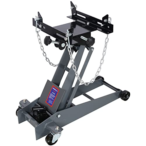 Transmission Jack Adapter for Cars, Trucks, and Other Vehicles,1/2 Ton (1,000 Lb) Universal Transmission Jack Adapter, Double Safety Chains for Passenger Cars, Light-Duty Truck Transmissions (Gray)