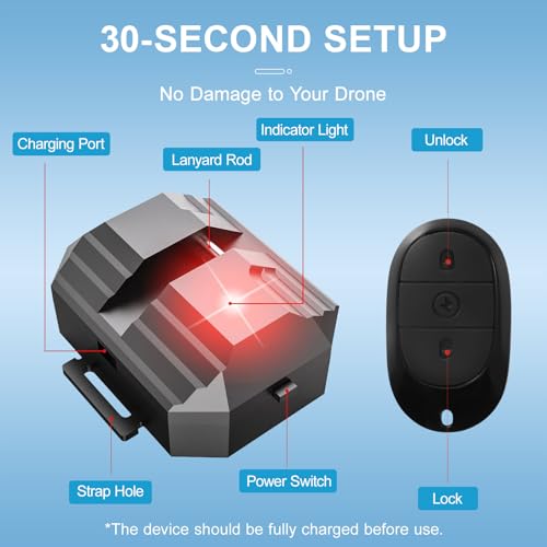 Image of Drone Airdrop System for DJI Mini 4 Pro /Air 3 /Mavic 3 Pro & More - Universal Payload Release Device with 750g Capacity, Delivery Transport Device Thrower for Fishing Bait, Weddings, Rescue (Secure Velcro Mount, Drone Not Included)