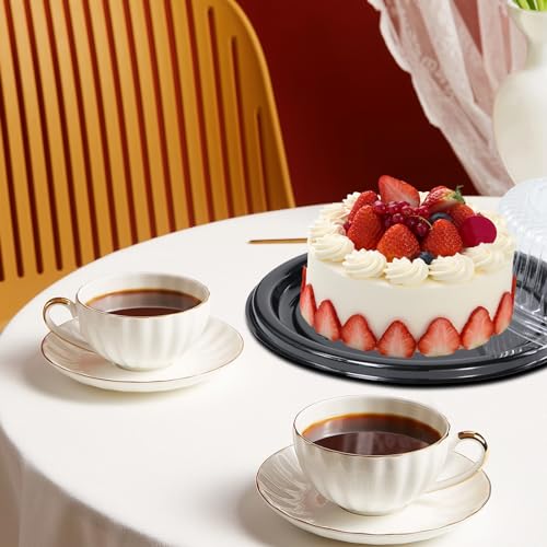 ATRDTO 5Pcs12 Inch Cake Containers with Lid -Plastic Disposable Clear Cake Container Dome and Black Base Carry & Display Storage Box (5) - Thumbnail 7