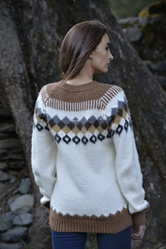 Image of Gamboa Alpaca Sweaters Women Fair Isle Sweaters Women's Fall and Winter Knit Top Ladies Pullover