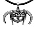 Exoticdream Medieval Viking Dovahkiin Skyrim Iron Helmet Barbarian Warrior Pewter Pendant + 18" Pvc Necklace
