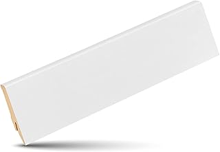 KGM Sockelleiste MEGA - Weiß folierte MDF Fußbodenleiste - Maße: 2400 x 18 x 78 mm - 1 Stück