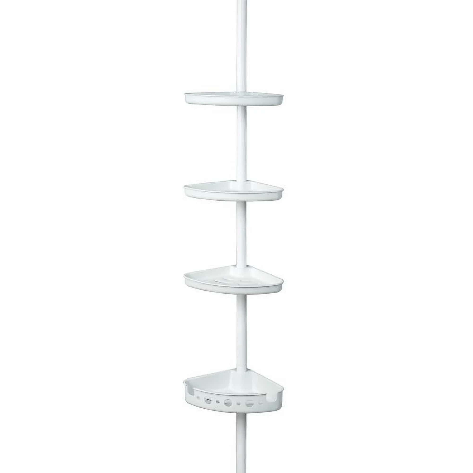 Kunimitrin Bathroom Organizer Shelves Adjustable Tension Steel 3 Shelves Shower Caddy Rust-proof Corner Shower Caddy for Shampoo Shower