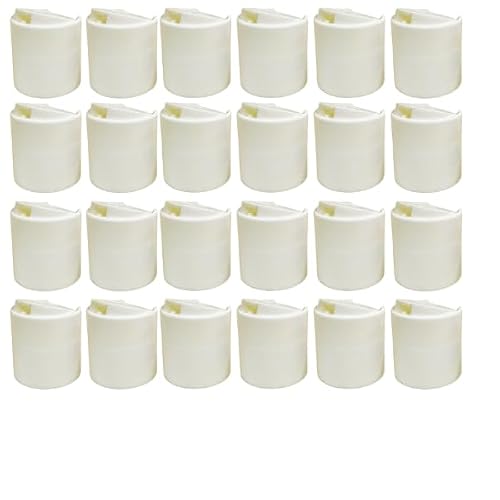 Bark and Lindy PP White Plastic Disc Top Caps, 28/410 Replacement Press Caps (24)