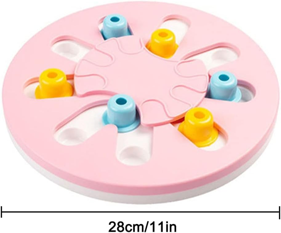 Pet Dog Training Toy Educational Puzzle Toys for Dogs Anti Bite Slow Feeding Bowl Dog Food Dispenser Game Interactive Toy (Blue)