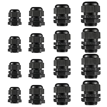 PENGLIN NPT Nylon Cable Glands Adjustable(1/4" 1/2" 3/4" 1" Combo(16-Pack)) | IP68 Waterproof,Good strain relief,High toughness PA material,Fits various installation sizes