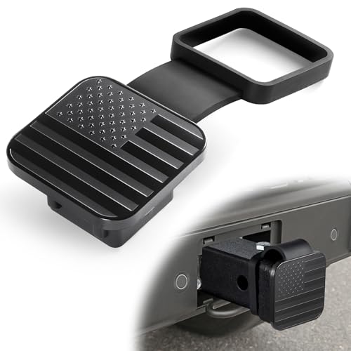 UYYE 2 Inch Rubber Trailer Hitch Cover, American Flag Rubber Tow Tube Cover Plug Cap, Car Exterior...