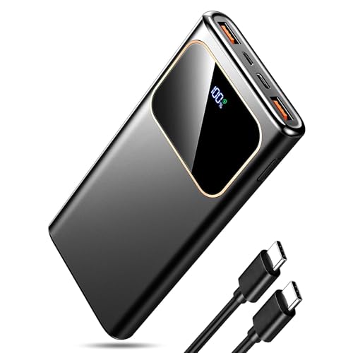 2026 Power Bank Fast Charging,Bateria Externa Carga Rapida 10000mAh 22.5W Cargador Portatil con Entrada y Salida USB C, Patalla LED para iPhone 17/16/15/14 Air Pro MAX Plus, para Samsung Android Negro