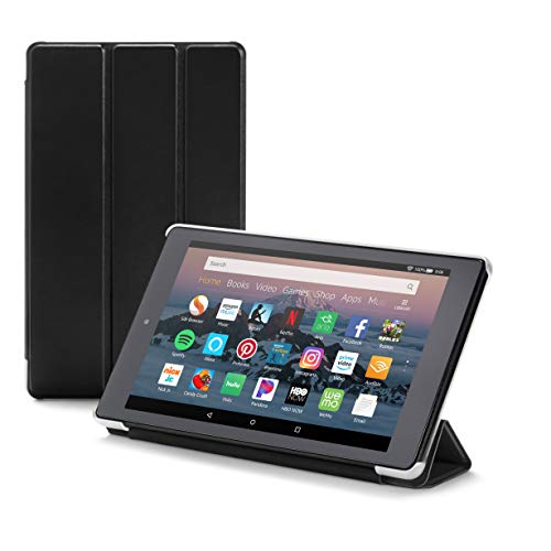 Nupro Tri-fold Standing Case for Fire HD 8 Tablet, Black (compatible with 2018 release)