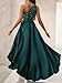 Fodebu Green One Shoulder Cocktail Prom Sequin Dresses Satin Formal Wedding Guest Dresses High Low Hem Sleeveless Homecoming Dress, S