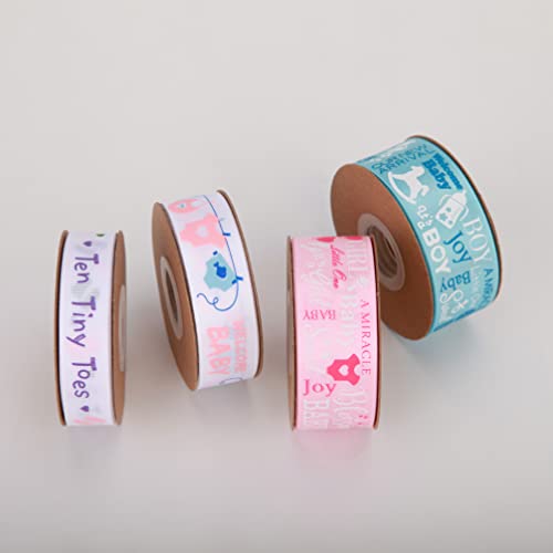 Meseey 40 Yards Its Girl Pink And Blue Ribbon Assorted Foot Print Ribbons For Crafts Cake Baby Shower Birthday,Gift Wrapping, Party Decoration(Pink And Blue) #TOP2