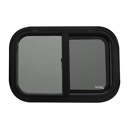 Recpro Rv Window | Teardrop Horizontal Slide | Rv Window Replacement | Camper Window | Tempered Tinted Glass | Rv Window With Screen (21" W X 14" H, With Trim Kit) #TOP3