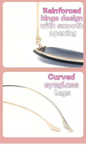 Chinshwehaw 2025 Designer Sunglasses Women - Frameless Geometric Cat Eye, Gold Metal Frame & Blue Pink Gradient Lens, UV400, Lightweight Luxury Sun Glasses for Driving, Beach, Street Style3