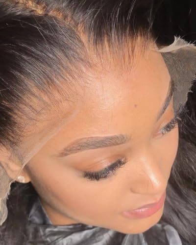 BEEOS Curly 13x4 SKINLIKE Real HD Lace Frontal Wig, 250% Density Pre-Plucked Bleached Knots 0.10mm Ultra-thin l HD Lace Human Hair Wig 24 Inch