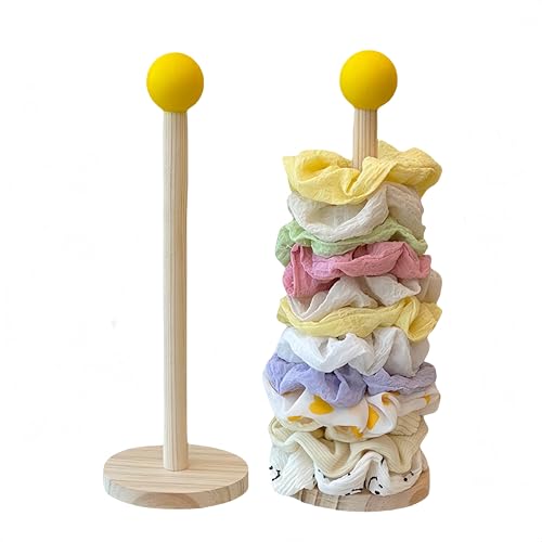 BRIUNN 2 Pcs Scrunchie Holder, Solid Wood Hair Tie Holder Organizer,Bracelet Holder,Hair Tie Storage,Girls Female and Teenagers Headband Display Stand