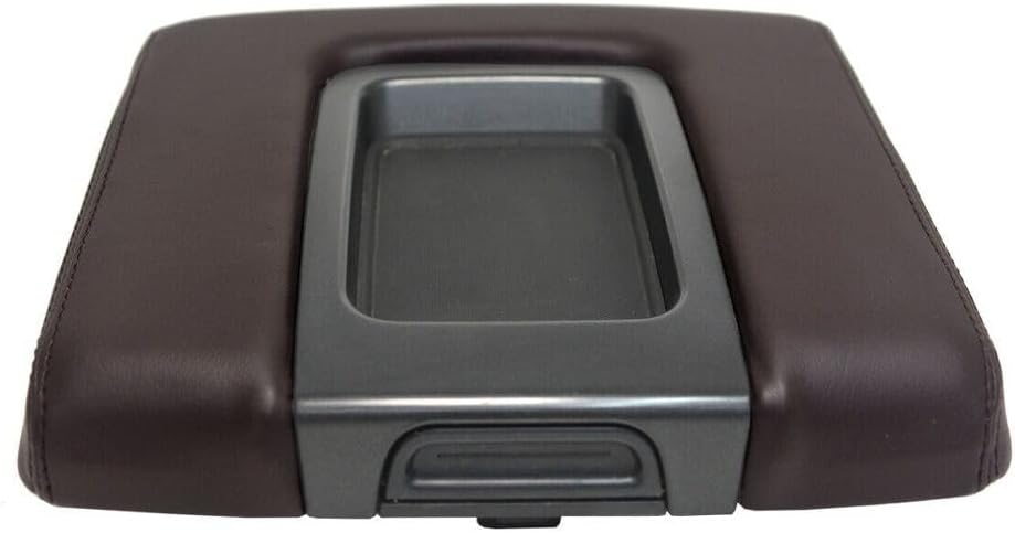 MANCHE Console Lid Armrest Leather Cover Cocoa Front Center for Chevy for Tahoe 2014-2019 1pc Brown-Stitching Vinyl CLALCFCT2C