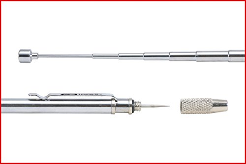 KS Tools 550.1001 2in1 Teleskop-Magnethalter mit Waschdüsen-Reinigungs- und Einstellwerkzeug, 150-675mm