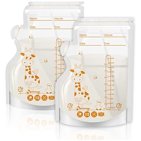 Feibety 40 Pcs BPA Free Milk Storage Bags Cover