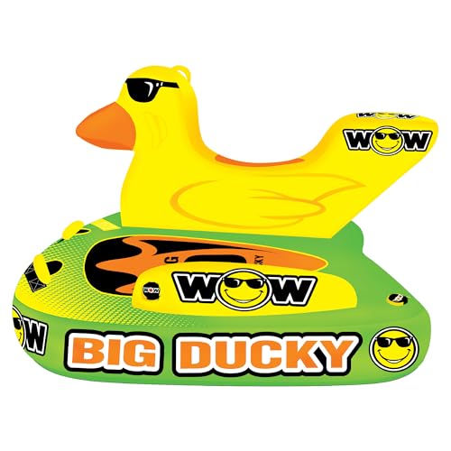 WOW World of Watersports Big Ducky 1 2 or 3 Person Inflatable Towable Deck Tube for Boating, 18-1140