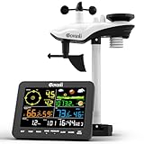 Govanli SA6 Weather Stations Wireless Indoor Outdoor,Home Weather Station with Rain Gauge Outdoor for Temperature,Humidity,Forecast,Pressure,Moon Phase and Alarm Clock for Patio,Bedroom(No WiFi)