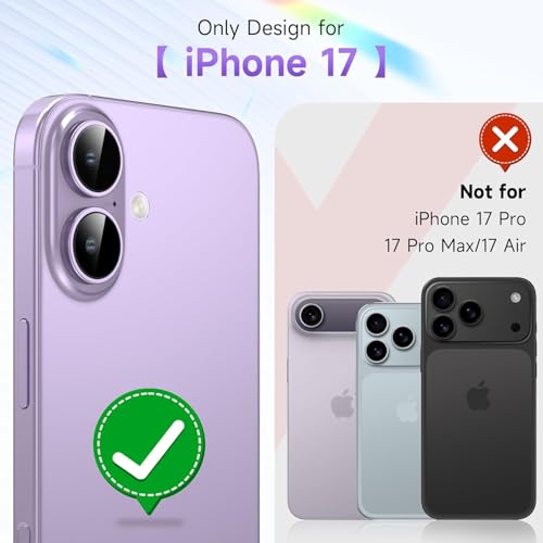 Image of Lensarmor Compatible With Lavender iPhone 17 Camera Lens Protector - 9H+ Tempered Glass with Diamond Coating, Scratch Resistant, Flash-Friendly Premium Lens Cover
