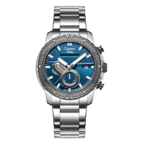 Image of Men's Analog Chronograph Watch for Men with Date Display, Luminous Hands, Water Resistant, Black Dial, Stainless Steel Strap, Casual & Formal Wrist Watch
