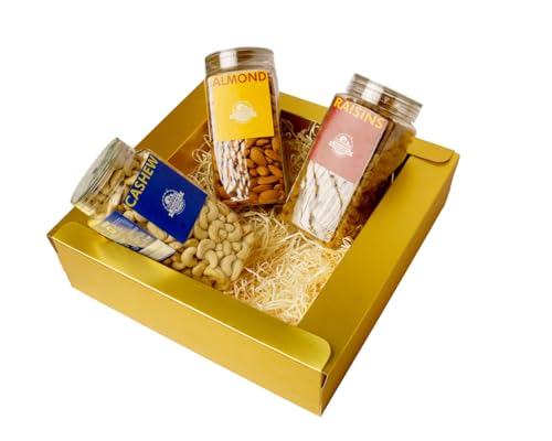 Image of Nature's Blend - Essential Dry Fruits|Maroon New|Pack of 3|500g Jar|Almond, Cashew, Raisins|Soft Top