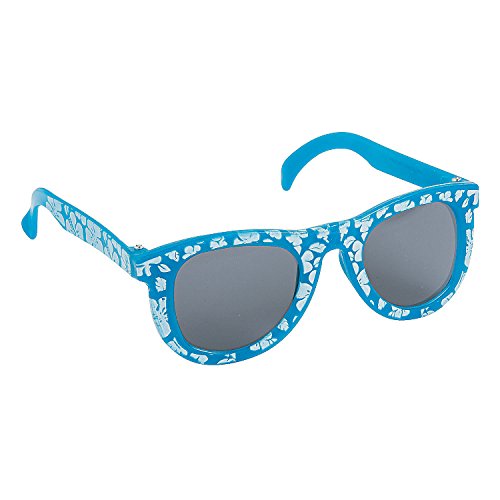 Fun Express HIBISCUS SUNGLASS BLUE 1PC - Apparel Accessories - 1 Piece