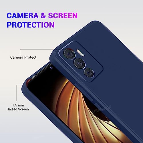 Image of LIRAMARK Silicone Soft Back Cover Case for Vivo V23e 5G / Vivo S10e 5G / Vivo Y75 4G (Silicone Blue)