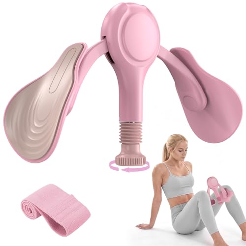 Pelvic Floor Exercise Device Kegel Exerciser Muscle Trainer 15-70lbs Adjustable for Women/Men, Inner Thigh Exerciser Hip Abductor Machine with Resistance Band, Leg Workout