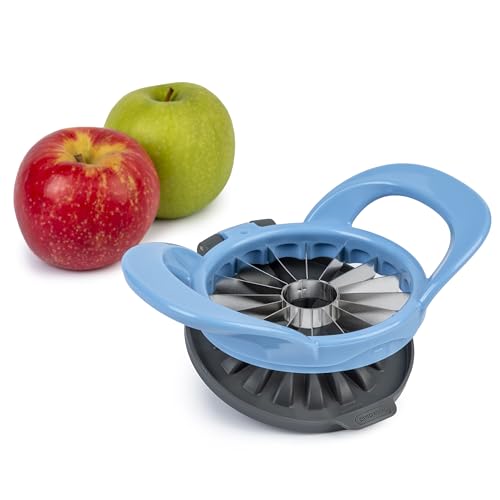 PrepWorks by Progressive Dishwasher Safe 16-Slice Thin Apple Slicer and Corer with Attached Safety...