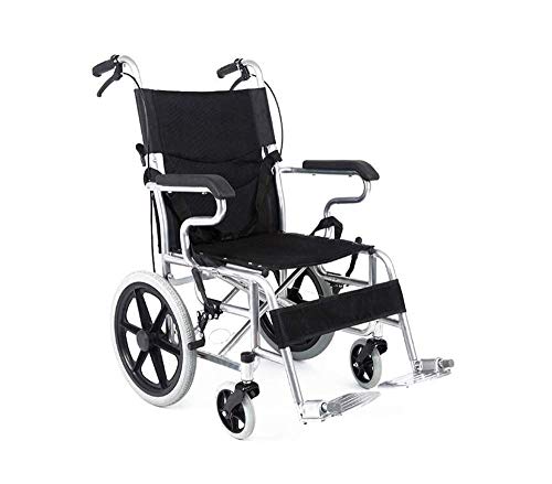 YQCXG 手動車いす、車いす 輸送 車いす ドライビングアームとリフティングレッグで休憩 軽量 折りたたみ手動車いす/ブラック