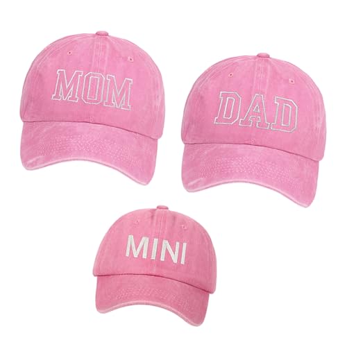Lot de 3 casquettes de baseball rétro parent-enfant réglables et brodées pour la famille