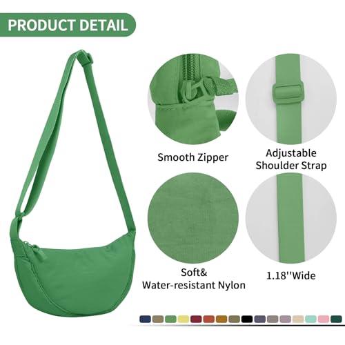 Image of Nylon Crescent Crossbody Bag for Women Purses Trendy Men,Small Travel Sling Bag Hobo