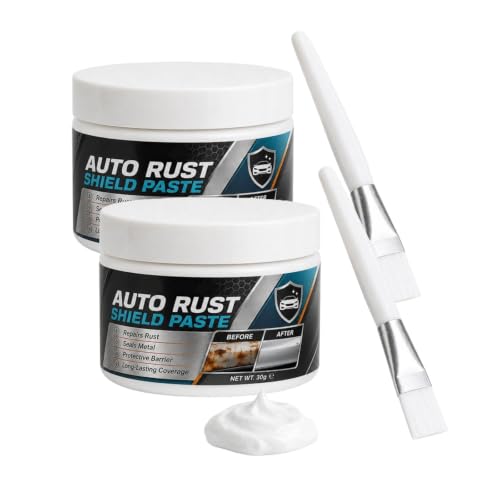 Car Metal Rust Repair Paste, Auto Rust Paste with Brush, Car ?ust Repair Kit, Repairs ?ust & Seals Metal, Anti Corrosion Restoration Cream, Long-Lasting Coverage for Chassis, Wheel Arches (2PCS)