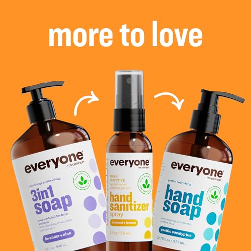 Image of Everyone Liquid Hand Soap,12.75 Ounce,Apricot and Vanilla,Plant-Based Cleanser with Pure Essential Oils,(Pack of 6)