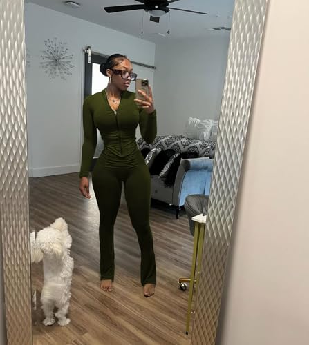 Nimsruc Two Piece Outfits For Women Workout Set Long Sleeve Tracksuit Zip Up Sweatsuits2