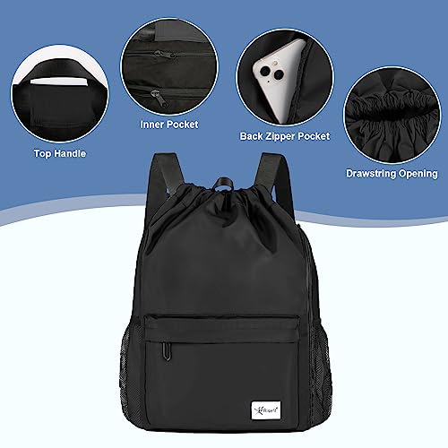 Risefit Waterproof Drawstring Bags, Swim Bags PE Bags School Backpacks for Adults, Kids - Rucksack for Men Women - Image 3