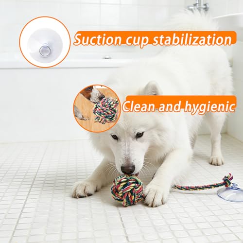 Elnwnnkc Interaktives Kauspielzeug für Hunde, Zugseil mit Saugnapf Design für die Zahnreinigung von Rassen und Indoor Unterhaltung, Hundetrainingsspielzeug-8