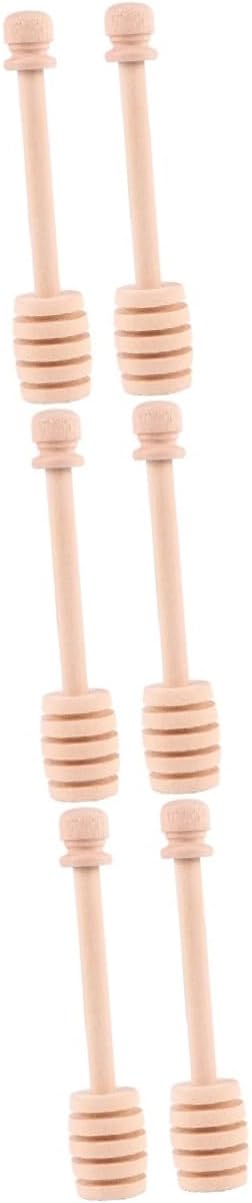 ULTECHNOVO 3sets Honey Stick Honey Stirrer for Tea Mini Dipper Wooden Spoon Stick Natural Grain Material 8pcs*3