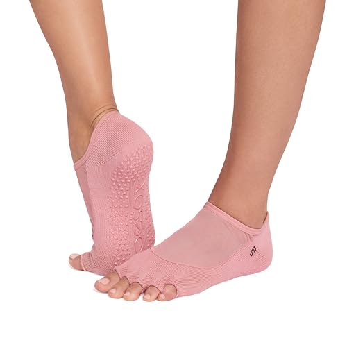 Image of toesox Luna Grip Socks Pilates Half Toe - Yoga Socks Non Slip for Barre, Ballet, Dance & Studio Workouts