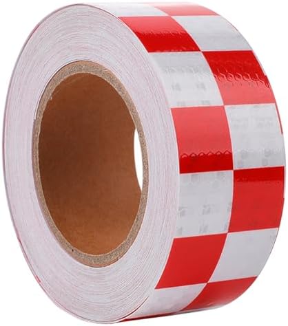 Venuspackaging Bodenmarkierungswarnband – Rot/weiß Gefahrenband, 48mm X 33m, Reflektierend