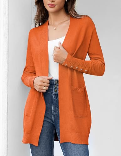 BB&KK Women's Cardigan Sweaters Button Cuff Long Sleeve Knit Open Front Jacket Casual Fall Coat with Pockets2
